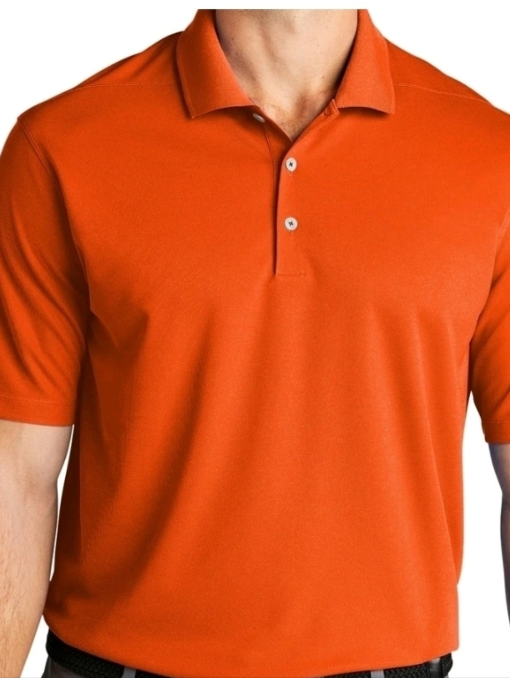 NIKE Golf size XL Short Sleeve Dri‎ Fit Polo Performance Shirt Orange